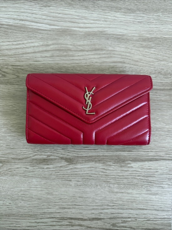 Saint Laurent Handbags - Saint Laurent Red Wallet Silver Hardware